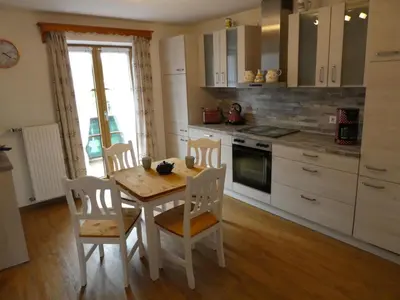 Küche/Küchenzeile in der Unterkunft Ferienwohnung Finzblick