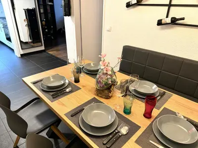 Ein Sitzbereich in der Unterkunft Unterkunft in Altstadt