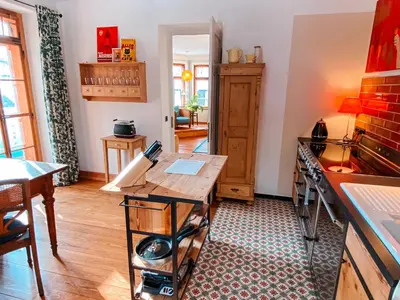 Küche/Küchenzeile in der Unterkunft Premium Panorama-Ferienwohnung direkt am Kochelsee