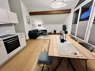 Küche/Küchenzeile in der Unterkunft Ferienwohnung zum Kalmbach