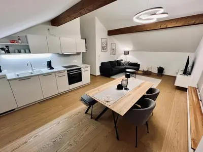 Küche/Küchenzeile in der Unterkunft Ferienwohnung zum Kalmbach