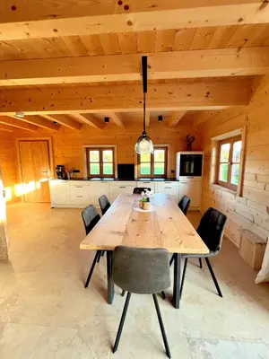 Ein Sitzbereich in der Unterkunft Ferienhaus Seerose