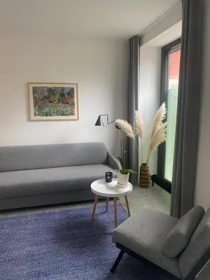 Ein Sitzbereich in der Unterkunft Studio Heinrich 1