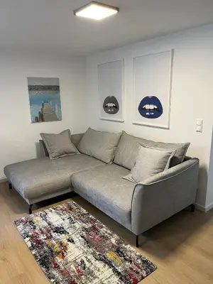Ein Sitzbereich in der Unterkunft ammersee apARTment Dießen