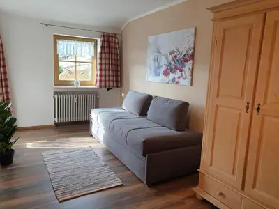 Ein Sitzbereich in der Unterkunft Haus Sabine, Wallgau
