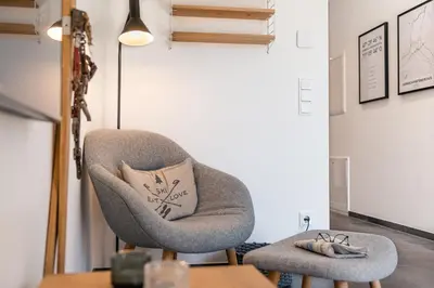 Ein Sitzbereich in der Unterkunft Bergliebe