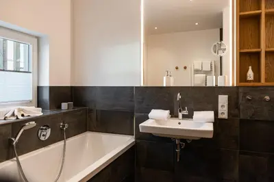 Ein Badezimmer in der Unterkunft Bergliebe