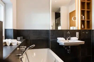 Ein Badezimmer in der Unterkunft Bergliebe