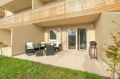 Ein Balkon oder eine Terrasse in der Unterkunft Die Gartenlounge in Bad Aibling