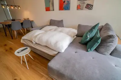 Ein Sitzbereich in der Unterkunft Die Gartenlounge in Bad Aibling