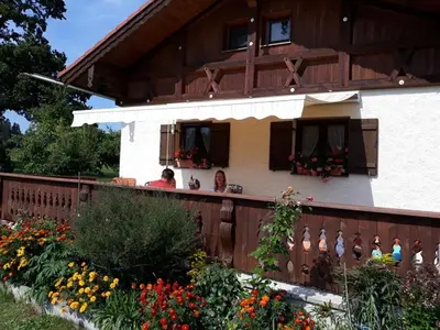 Ein Balkon oder eine Terrasse in der Unterkunft Ferienhaus Axmann