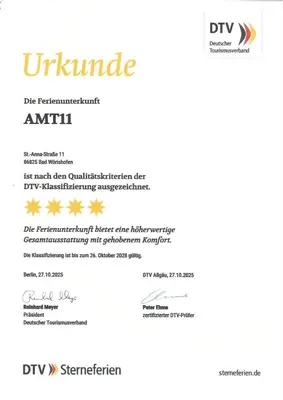 Ein Zertifikat, Auszeichnung, Logo oder anderes Dokument, das in der Unterkunft Amt11 - Relax / family / home-office ausgestellt ist