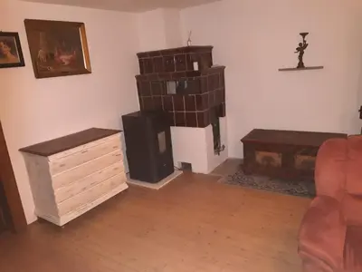 Ein Sitzbereich in der Unterkunft Rustico di Angelo