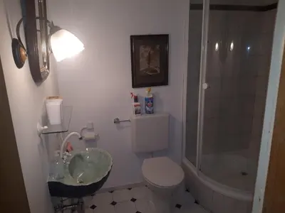 Ein Badezimmer in der Unterkunft Rustico di Angelo