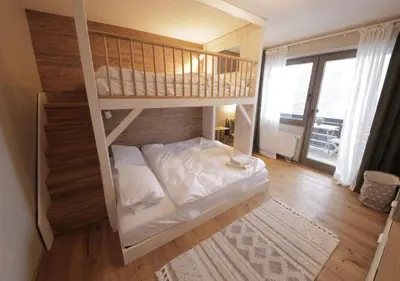 Ein Bett oder Betten in einem Zimmer der Unterkunft Stylish and modern - Alm-Flat-Vacation