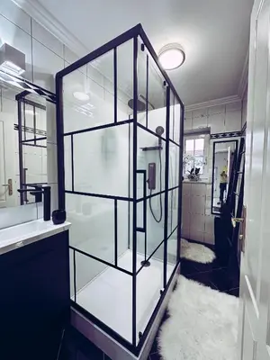 Ein Badezimmer in der Unterkunft Haus Rehlein