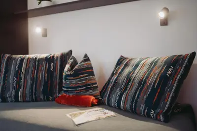 Ein Sitzbereich in der Unterkunft Ferienhaus Goldstück im Allgäu
