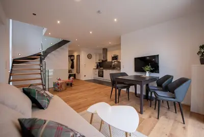 Ein Sitzbereich in der Unterkunft Appartement an der alten Linde