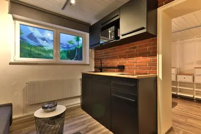 Küche/Küchenzeile in der Unterkunft Ferienwohnung nahe A8 Augsburg München Ulm - Stillblick