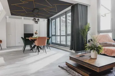 Ein Sitzbereich in der Unterkunft Luxury 4 Bedroom Apartment/Therme Erding/Parking