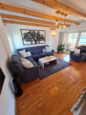 Ein Sitzbereich in der Unterkunft Ferienwohnung Ambiente