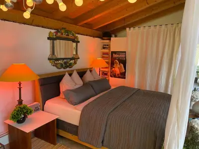 Ein Bett oder Betten in einem Zimmer der Unterkunft Studioatelier am Naturschutzgebiet