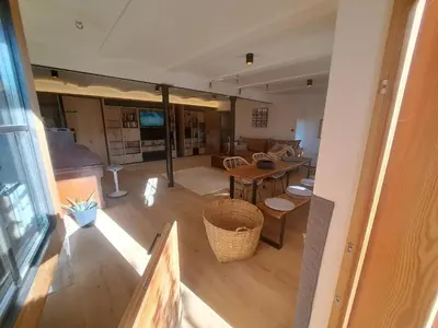 Ein Sitzbereich in der Unterkunft Exklusives STALL-LOFT 