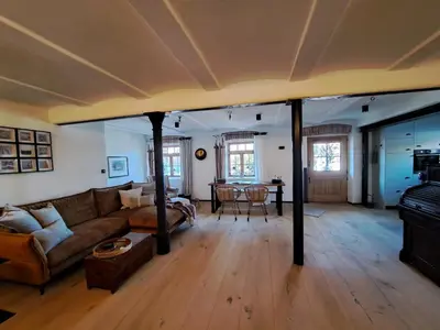 Ein Sitzbereich in der Unterkunft Exklusives STALL-LOFT 