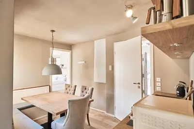 Ein Sitzbereich in der Unterkunft Das Flachshaus Ferienhaus in Aidling am Riegsee