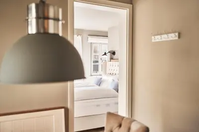 Ein Sitzbereich in der Unterkunft Das Flachshaus Ferienhaus in Aidling am Riegsee