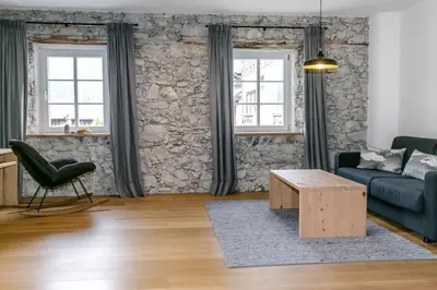 Ein Sitzbereich in der Unterkunft Bio Ferienwohnungen im Lieblingsort 1868