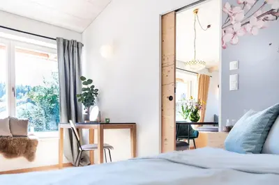 Ein Bett oder Betten in einem Zimmer der Unterkunft Exklusives Design-Apartment & Sauna