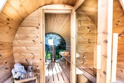 Grundriss der Unterkunft Exklusives Design-Apartment & Sauna