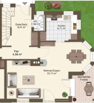 Grundriss der Unterkunft Phantastisches Haus mit Pool direkt in München