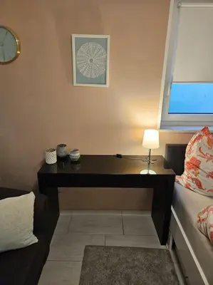 Ein Sitzbereich in der Unterkunft Schönes Apartment in München