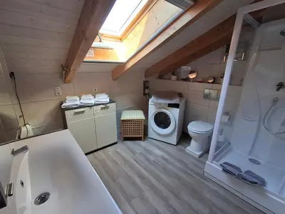 Ein Badezimmer in der Unterkunft Ferienwohnung an der Singold