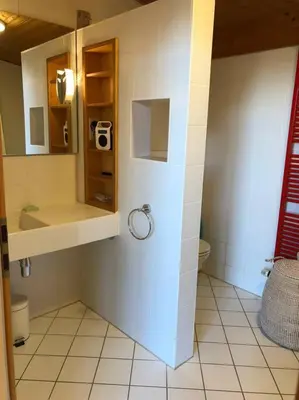 Ein Badezimmer in der Unterkunft Hopfenwohnung 1