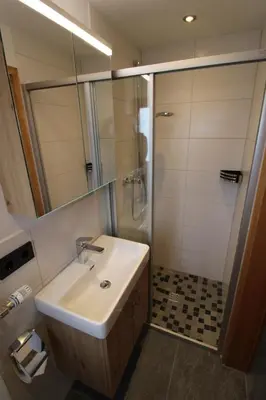 Ein Badezimmer in der Unterkunft Bergleuchten