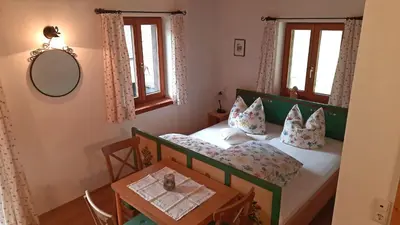 Ein Bett oder Betten in einem Zimmer der Unterkunft Bauernhof Auerhof Ferienwohnung