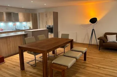Küche/Küchenzeile in der Unterkunft Hopfenwohnung 2