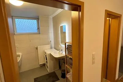 Ein Badezimmer in der Unterkunft Hopfenwohnung 2
