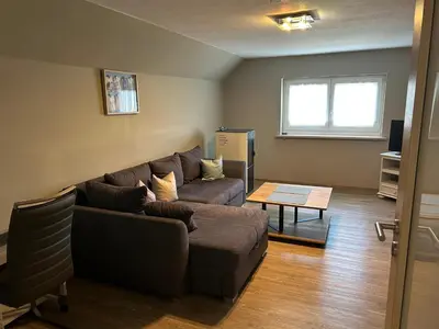 Ein Sitzbereich in der Unterkunft Ferienwohnung Uschi 1