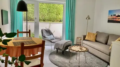 Ein Sitzbereich in der Unterkunft Ammerseeidylle im Herzen von Dießen