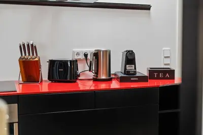 Kaffee-/Teezubehör in der Unterkunft Stylish Tiny City House