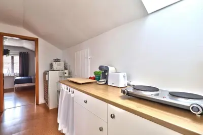 Küche/Küchenzeile in der Unterkunft Bezaubernde Ferienwohnung nahe des Kloster Andechs