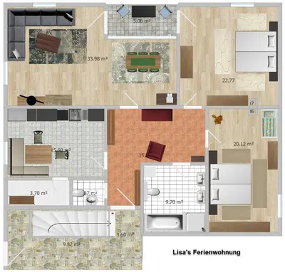 Grundriss der Unterkunft Lisa's Ferienwohnung