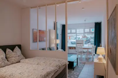 Ein Bett oder Betten in einem Zimmer der Unterkunft Charmante Ferienwohnung in der Altstadt