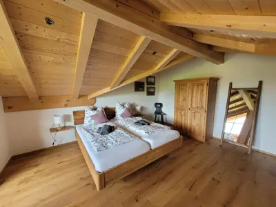 Ein Bett oder Betten in einem Zimmer der Unterkunft Ferienwohnung Beim Kraud'n