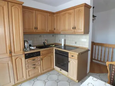 Küche/Küchenzeile in der Unterkunft Ferienwohnung Jersemann