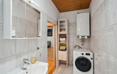 Ein Badezimmer in der Unterkunft Apartment im Pfaffenwinkel Nähe Alpen und München